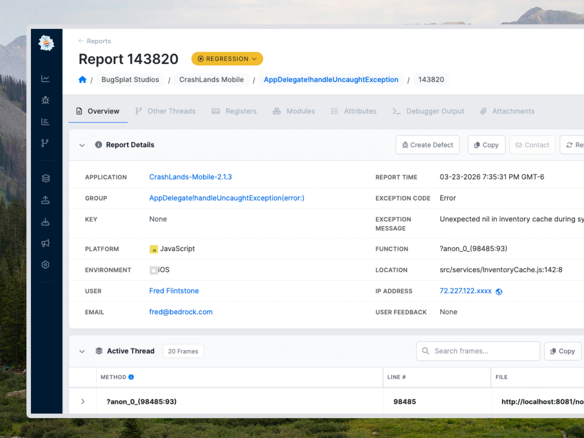 BugSplat error reporting dashboard
