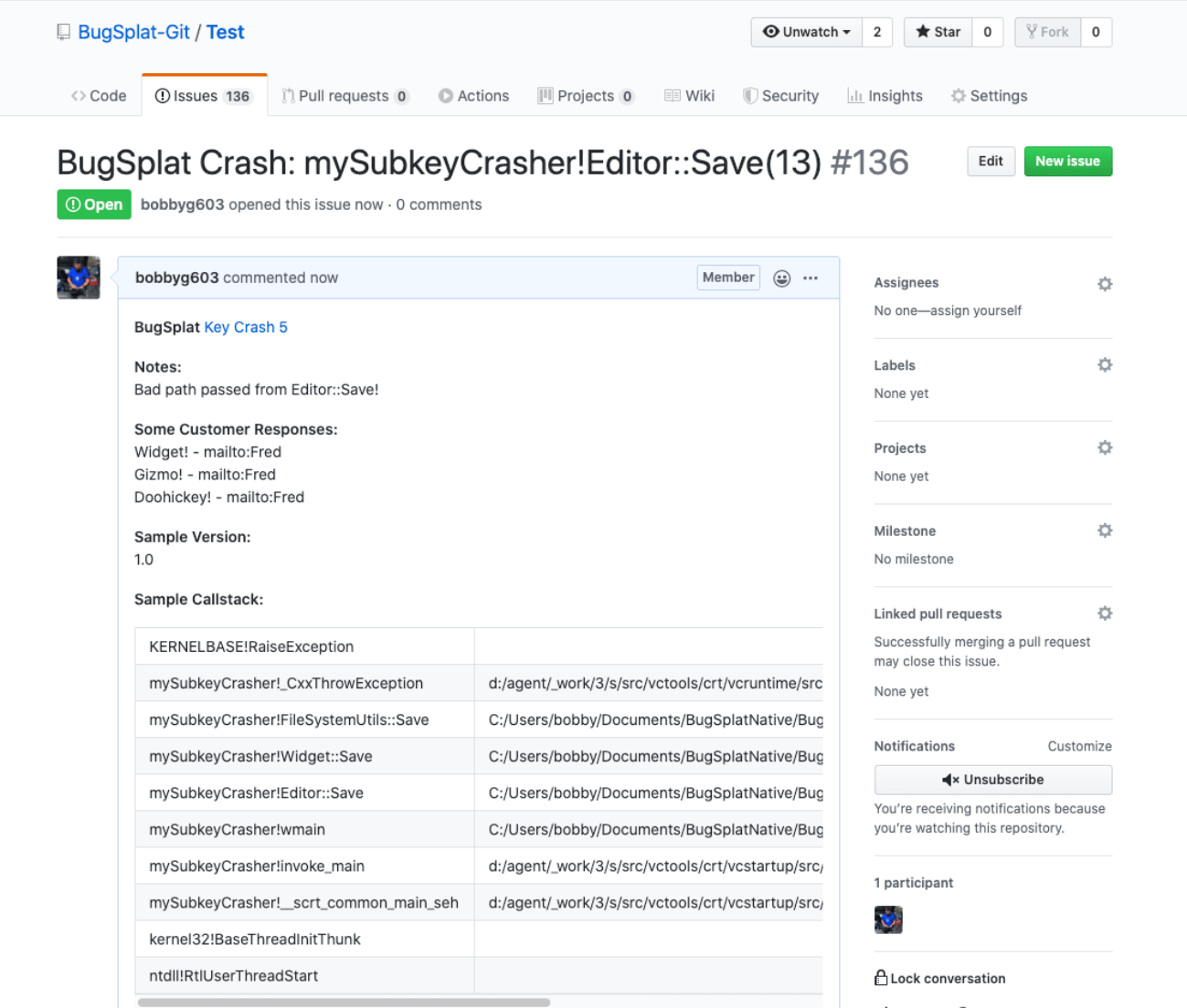 Subkey Crash Page