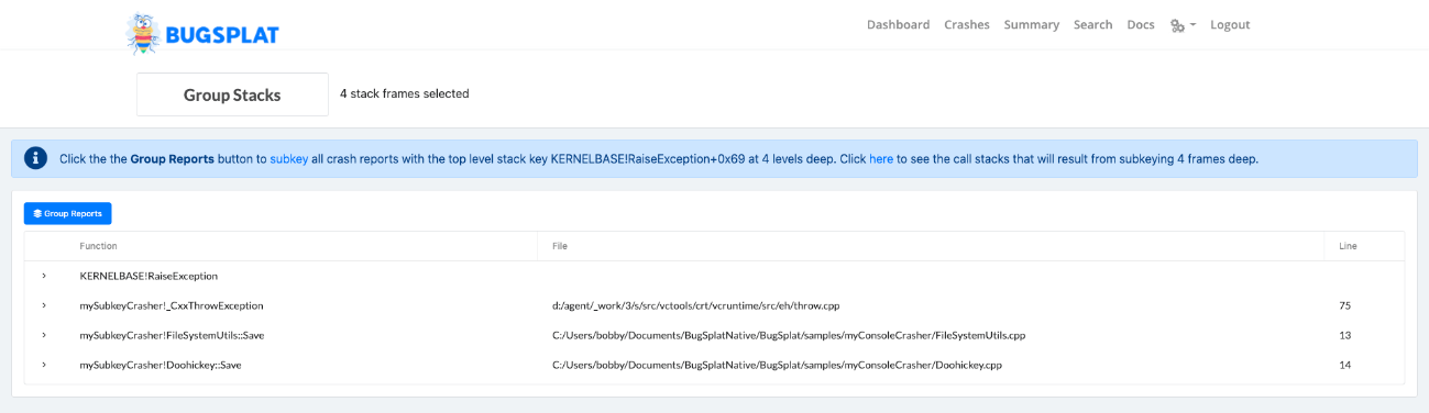 Subkey Crash Page